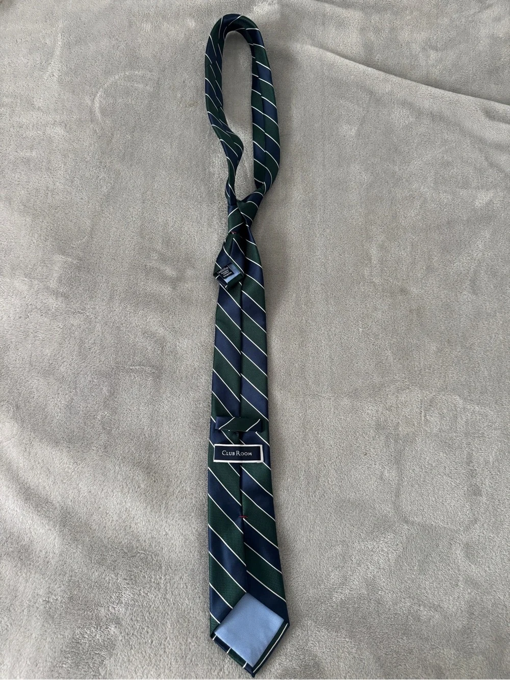 Club Room Navy and Green Diagonal Stripe Tie